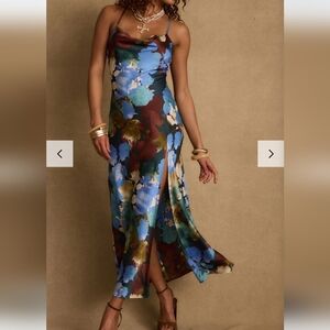 Natalia Blue Printed Maxi Dress